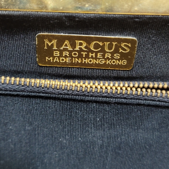 Marcus Brothers Black Beaded Structure Handbag Purse Made in Hong Kong - Picture 3 of 5